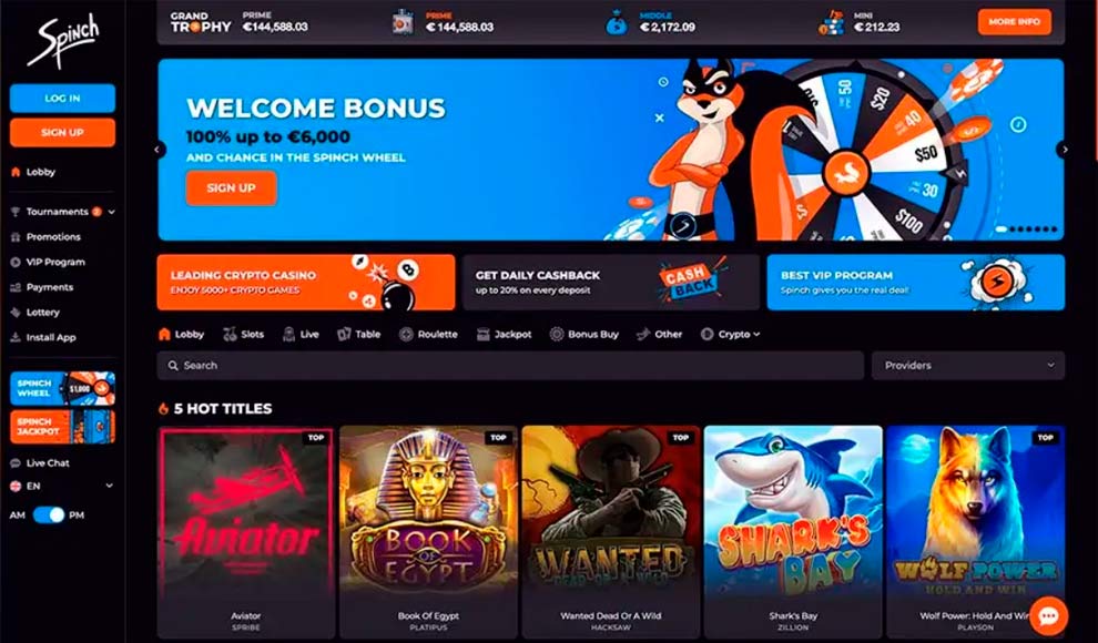 Spinch Casino site